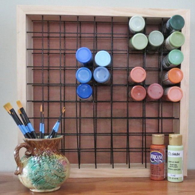 Paint Storage Rack- ը պահում է 81 2oz արհեստավոր ներկով շշեր