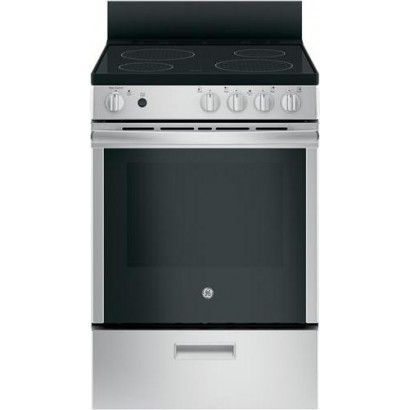 GE JAS640RMSS 24 'نطاق كهربائي قائم بذاته ، درج تخزين - تنظيف بالبخار ، فولاذ مقاوم للصدأ