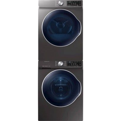 Samsung Compact Washer and Dryer Set WW22N6850QX and DVE22N6850X with Stacking Kit - Inox Grey