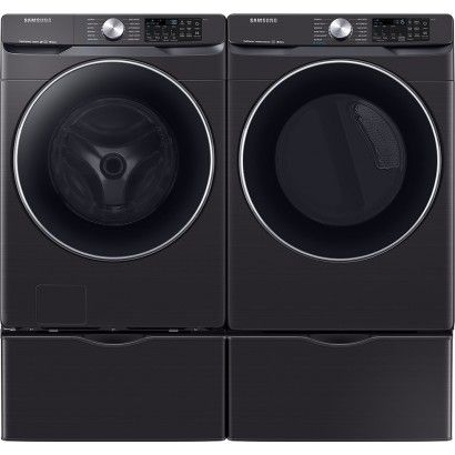 Samsung WF45R6300AV, DVG45R6300V Wasmachine en gasdrogerset, sokkels